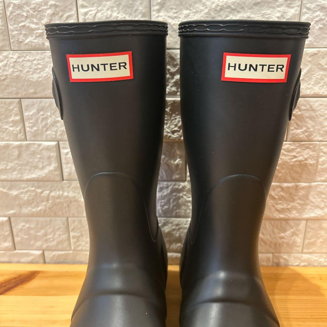 【未使用級】 HUNTER ハンター レインブーツ 長靴 バックル付き 25㎝