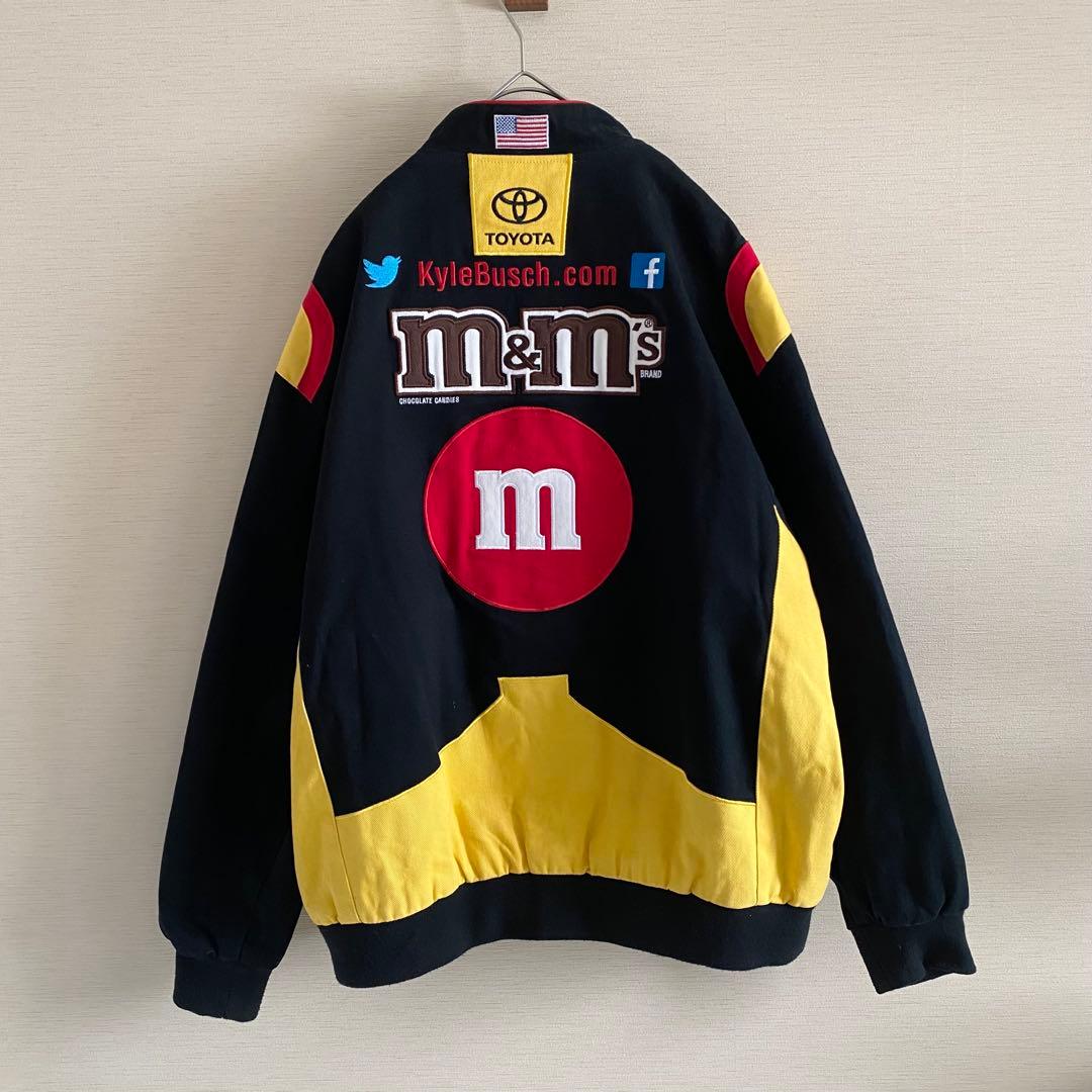 NASCAR m&m's レーシングジャケット　刺繍ロゴ　スポンサー　黒　XL