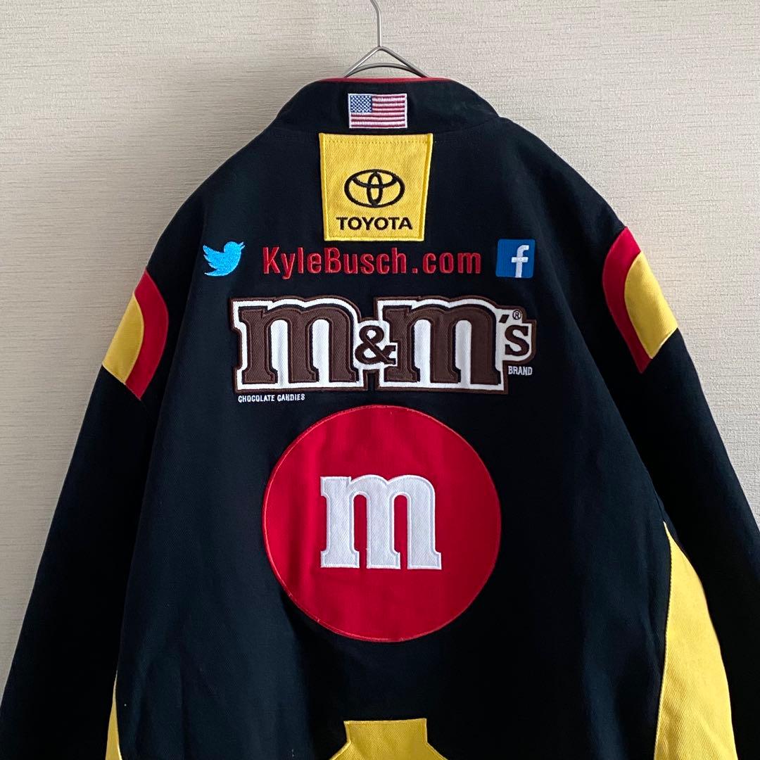 NASCAR m&m's レーシングジャケット　刺繍ロゴ　スポンサー　黒　XL