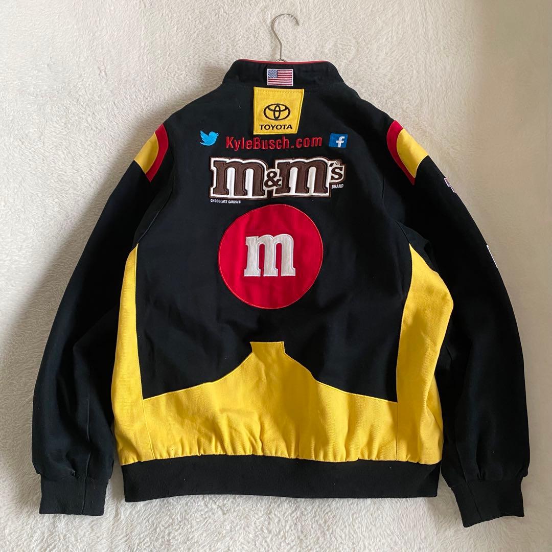 NASCAR m&m's レーシングジャケット　刺繍ロゴ　スポンサー　黒　XL