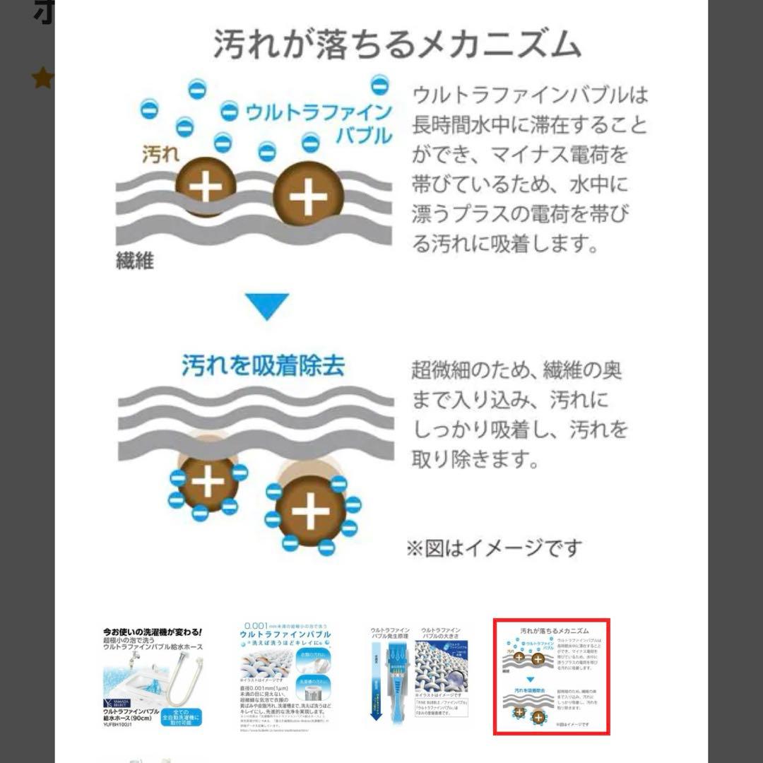 洗濯機用ウルトラファインバブル給水ホース(90cm)