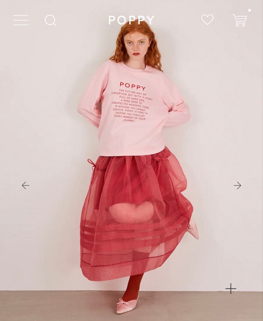 POPPY ギンガムチェック　赤　スカート