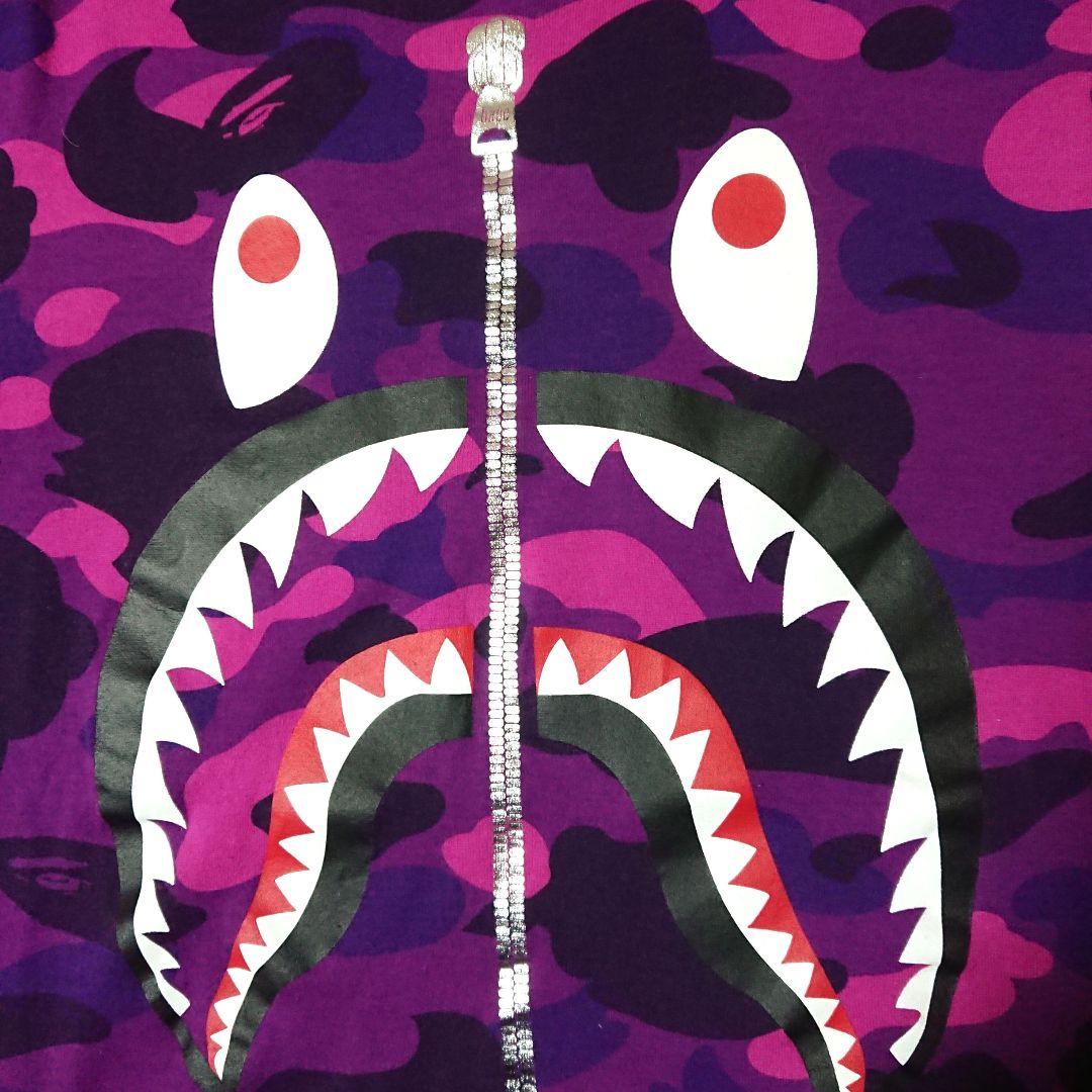 A BATHING APE ビックプリントパープルカモフラＴシャツ