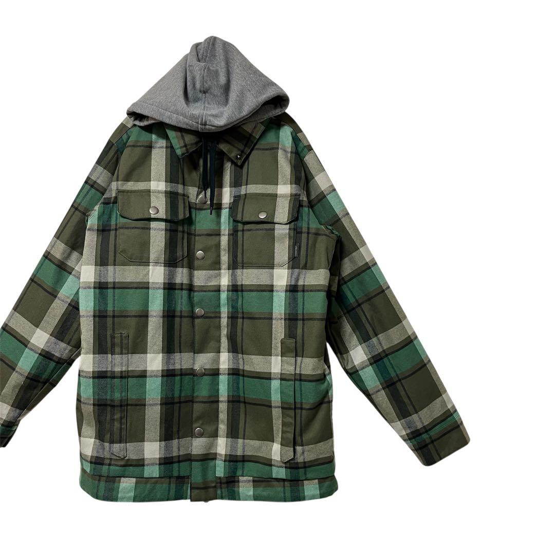 【超美品】BURTON バートン　スノーボード ウェア　チェック柄　緑　グリーン