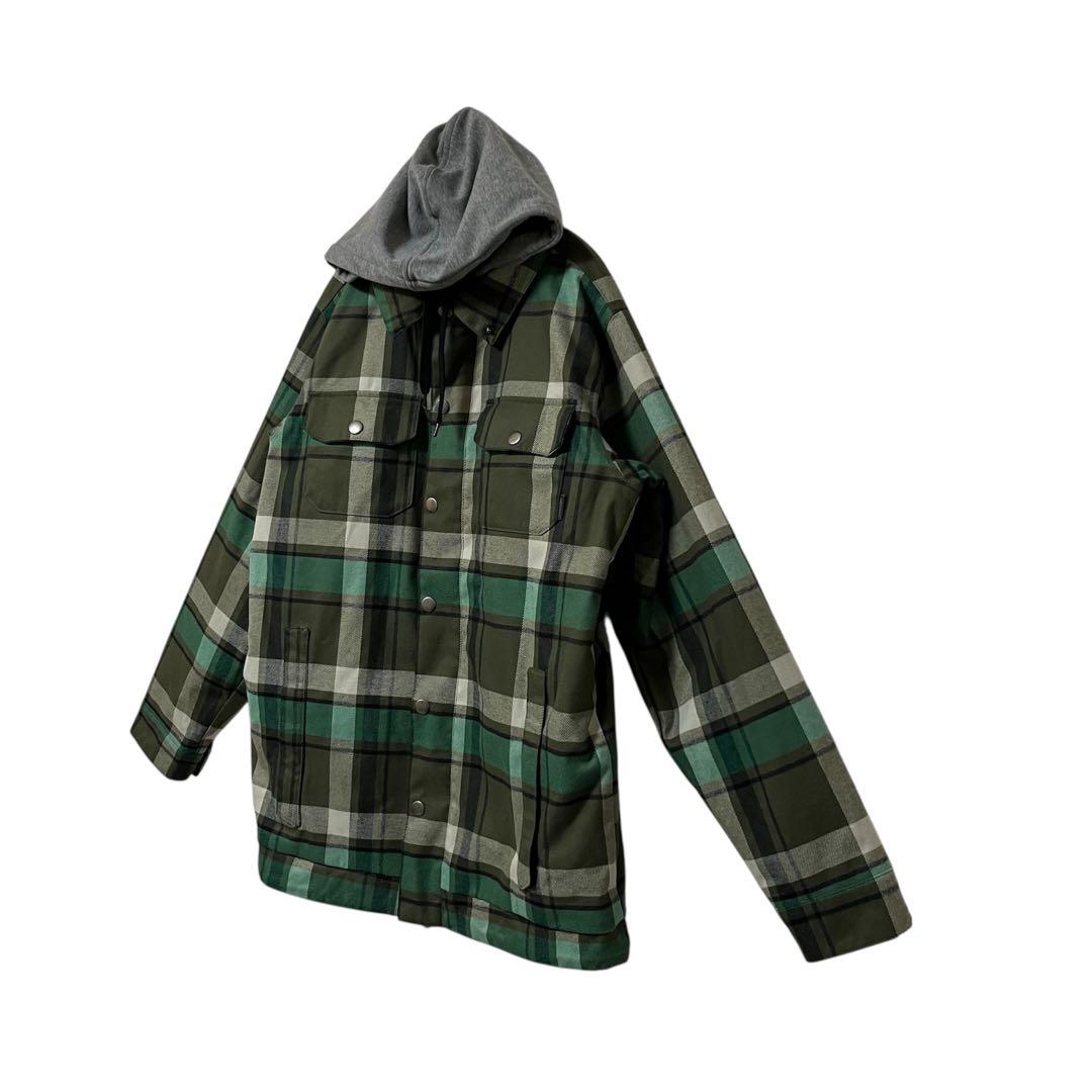 【超美品】BURTON バートン　スノーボード ウェア　チェック柄　緑　グリーン