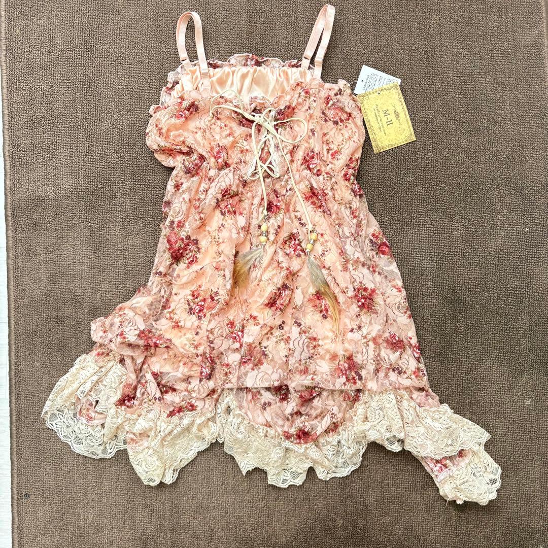 新品タグ M-Ⅱ リズリサ系 花柄レース アシメ キャミソール