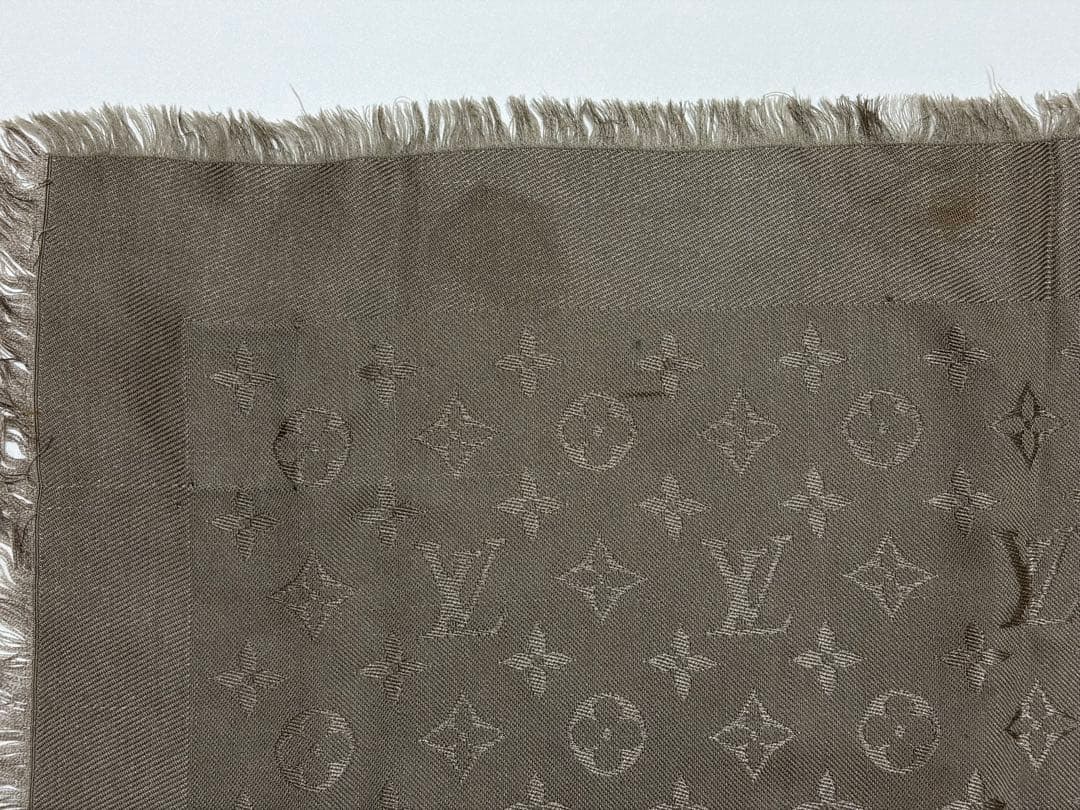 LOUIS VUITTON 大判 モノグラム ショール ストール グレー