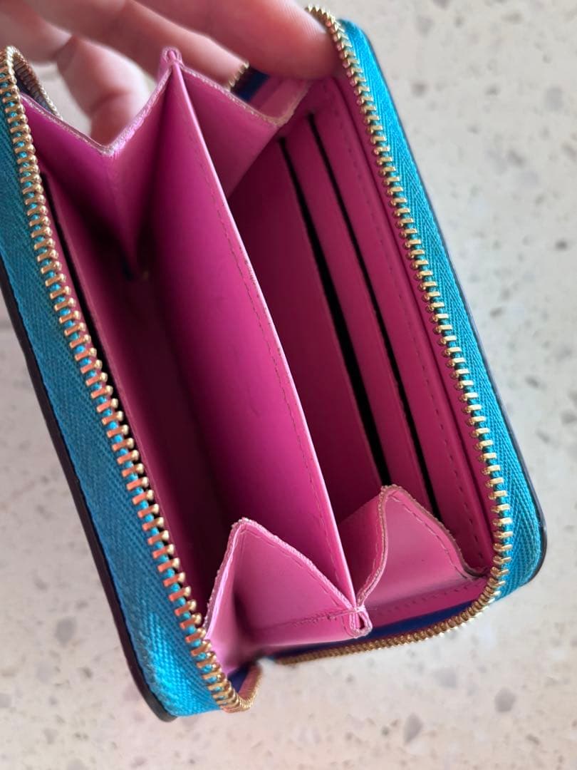 Louis Vuitton 二つ折り財布 青・ピンク