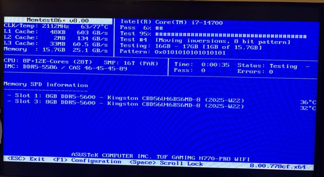 【動作確認済】DDR5 5600MHz メモリ 16GB (8GB x2)
