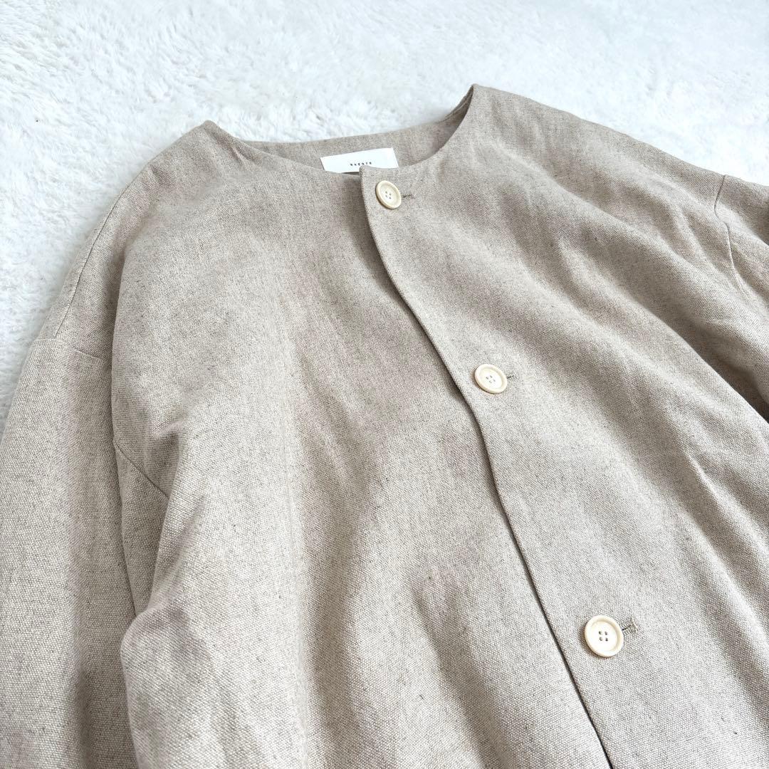 【極美品】kagure かぐれ 近年 リネンレーヨンテントコート ノーカラー