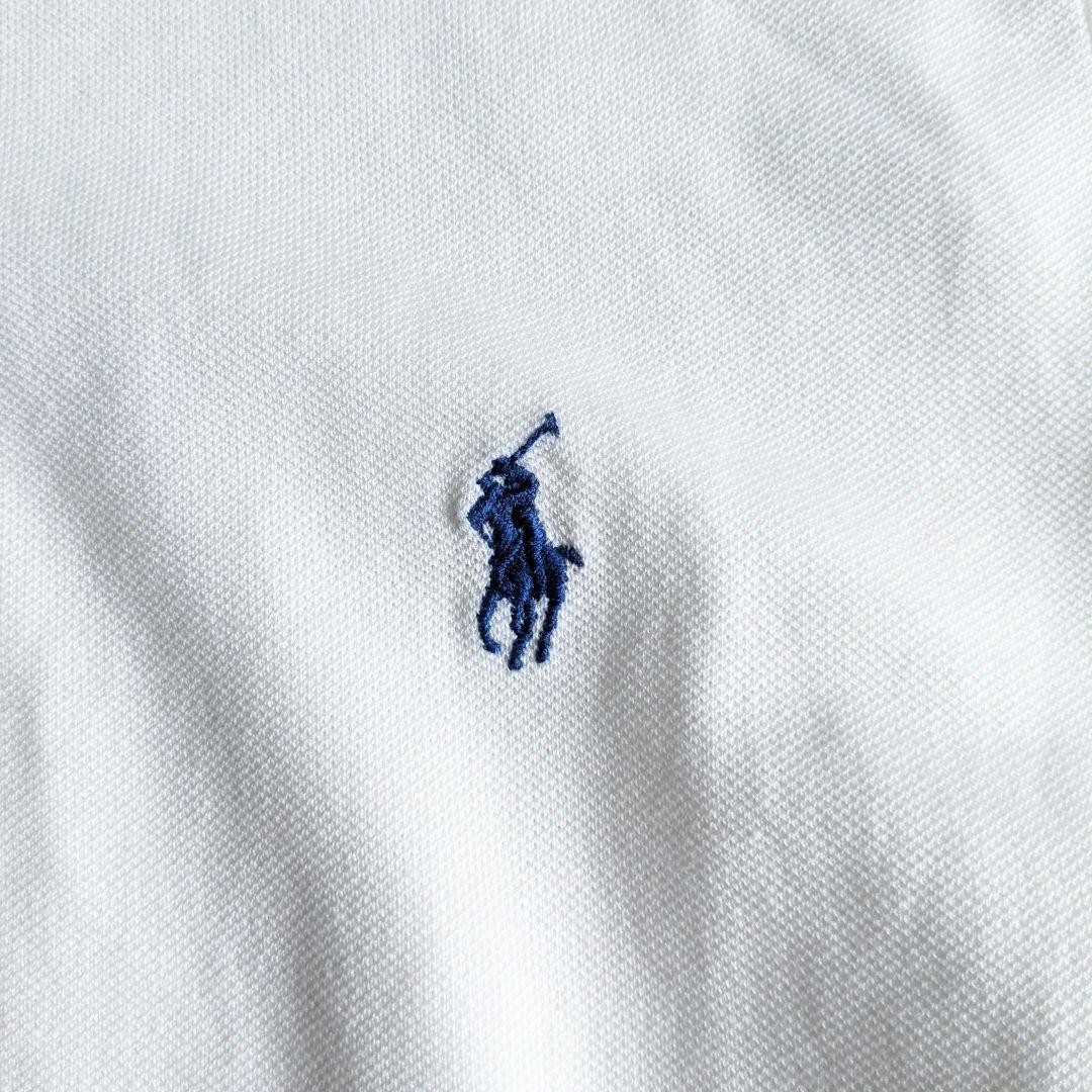 RALPH LAURENラルフローレン／スキニーポロシャツ 白 5f ポロ 刺繍