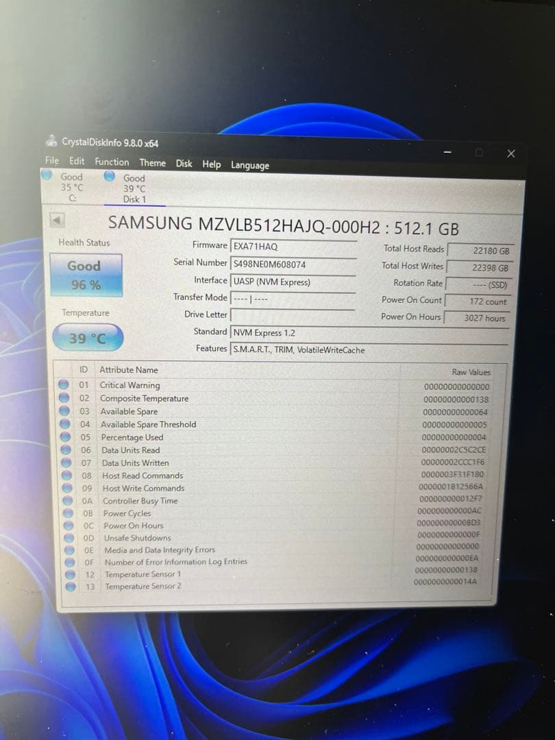 【計6枚】Samsung NVMe SSD まとめ売り (全領域データ消去済)