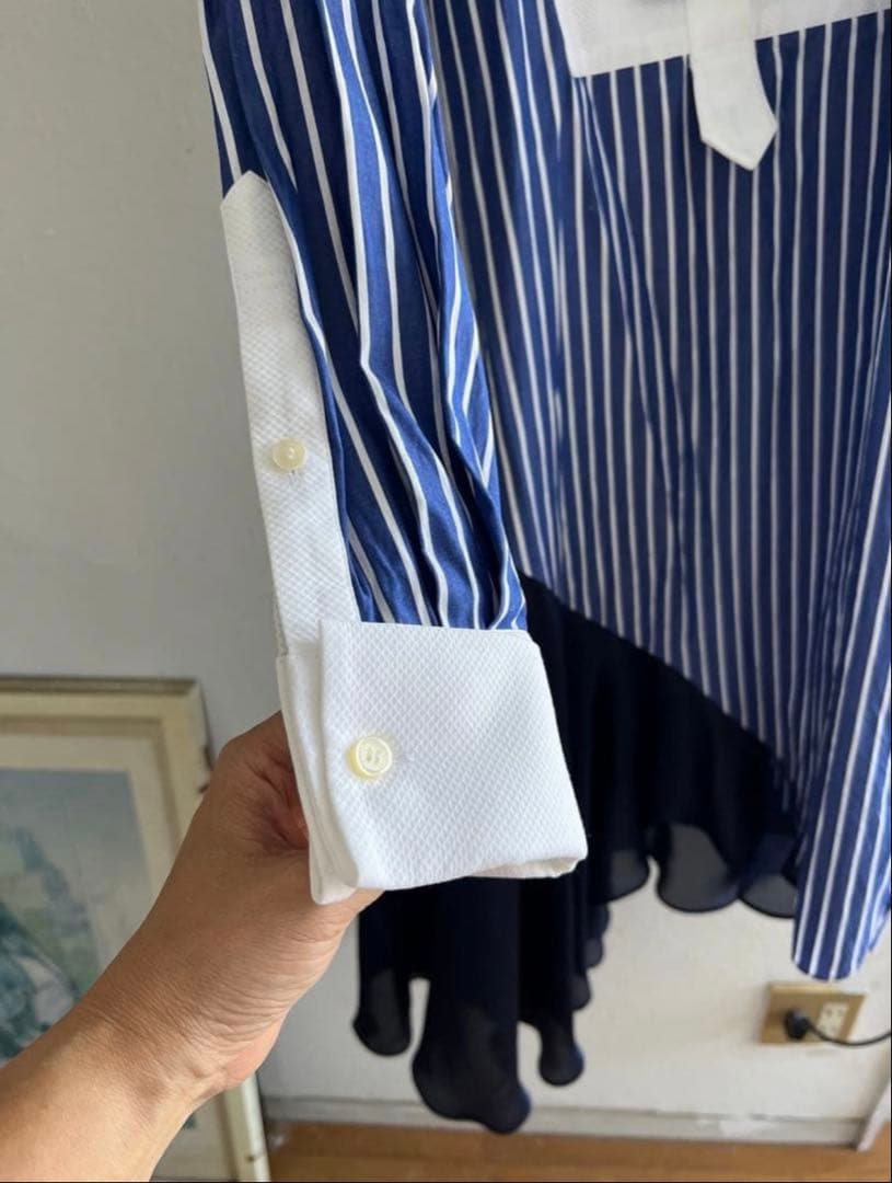 sacai ストライプシャツワンピース size3
