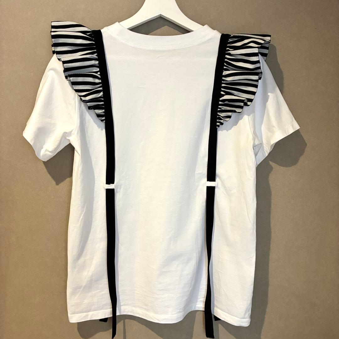 美品　24ss BORDERS at BALCONY フリルサスペンダーTシャツ