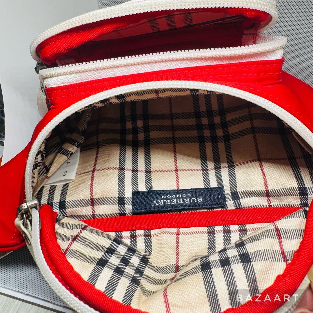 BURBERRY LONDON ボディバッグウエストポーチ ノバチェック赤レッド