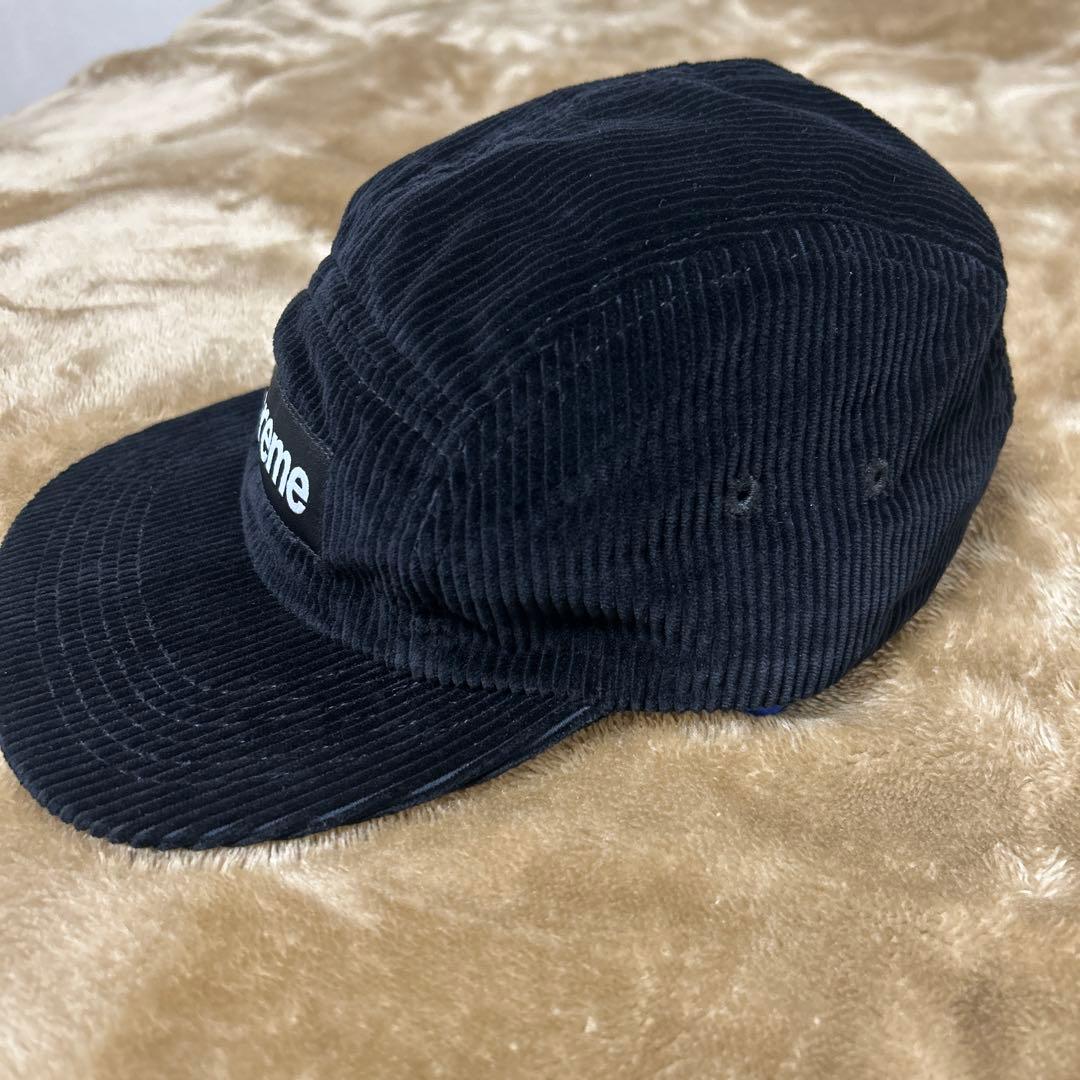 『Supreme 』ボックスロゴ　コーデュロイキャップ黒