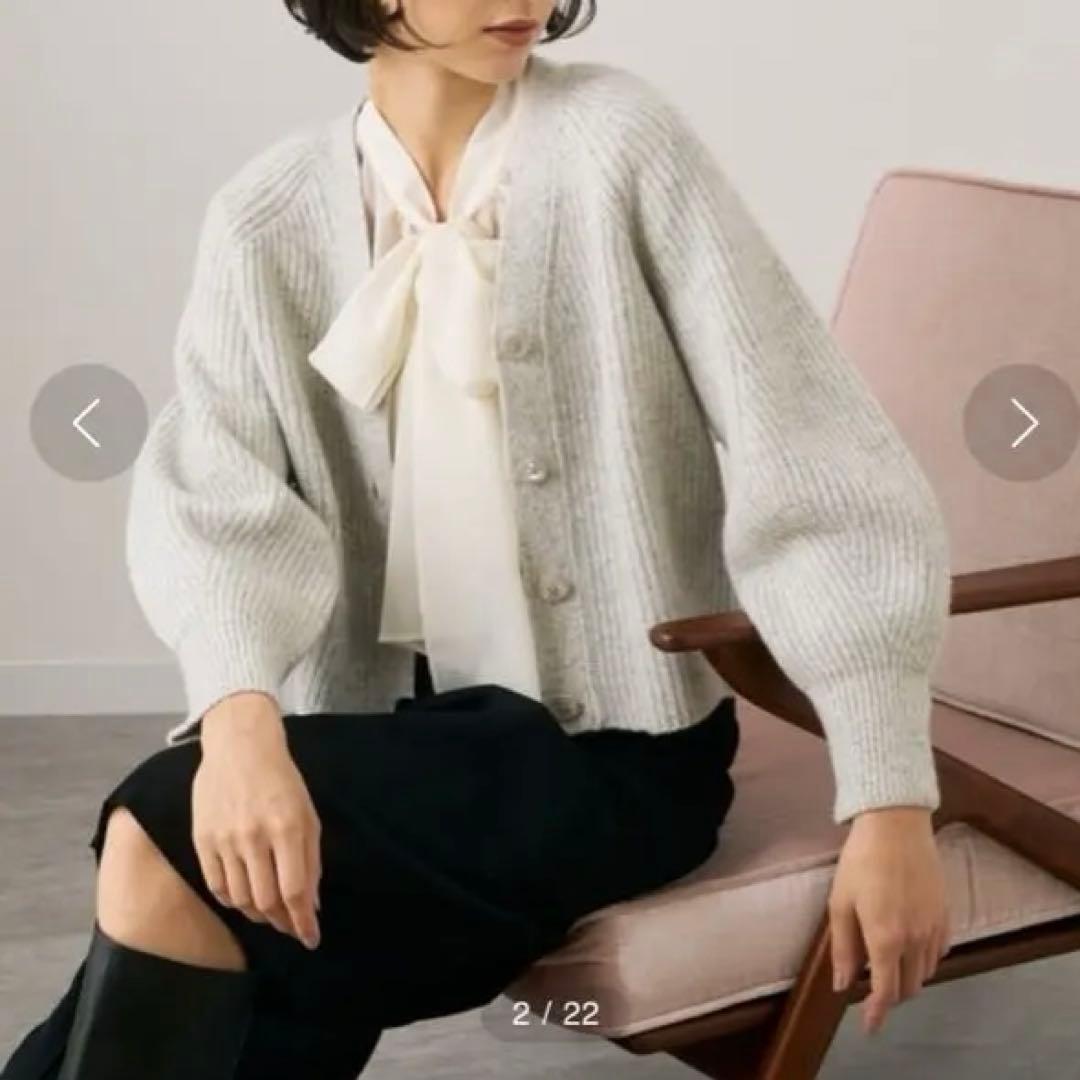 アナイ＊3万 ふわとろカシミヤウール ゆるい片畦ニットカーディガン＊