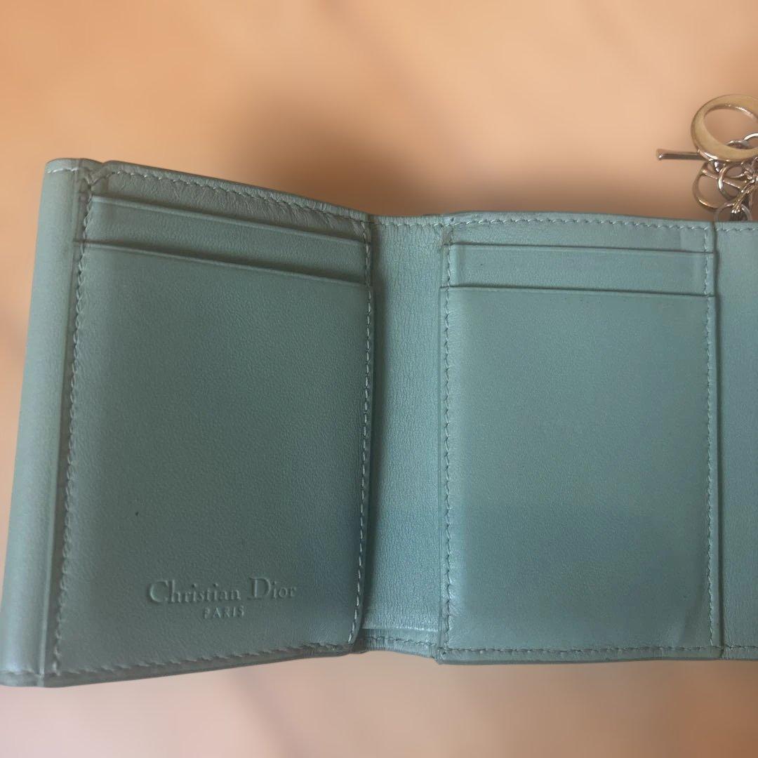Christian Dior 三つ折り財布 ミントグリーン