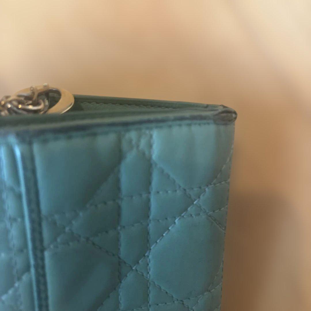 Christian Dior 三つ折り財布 ミントグリーン