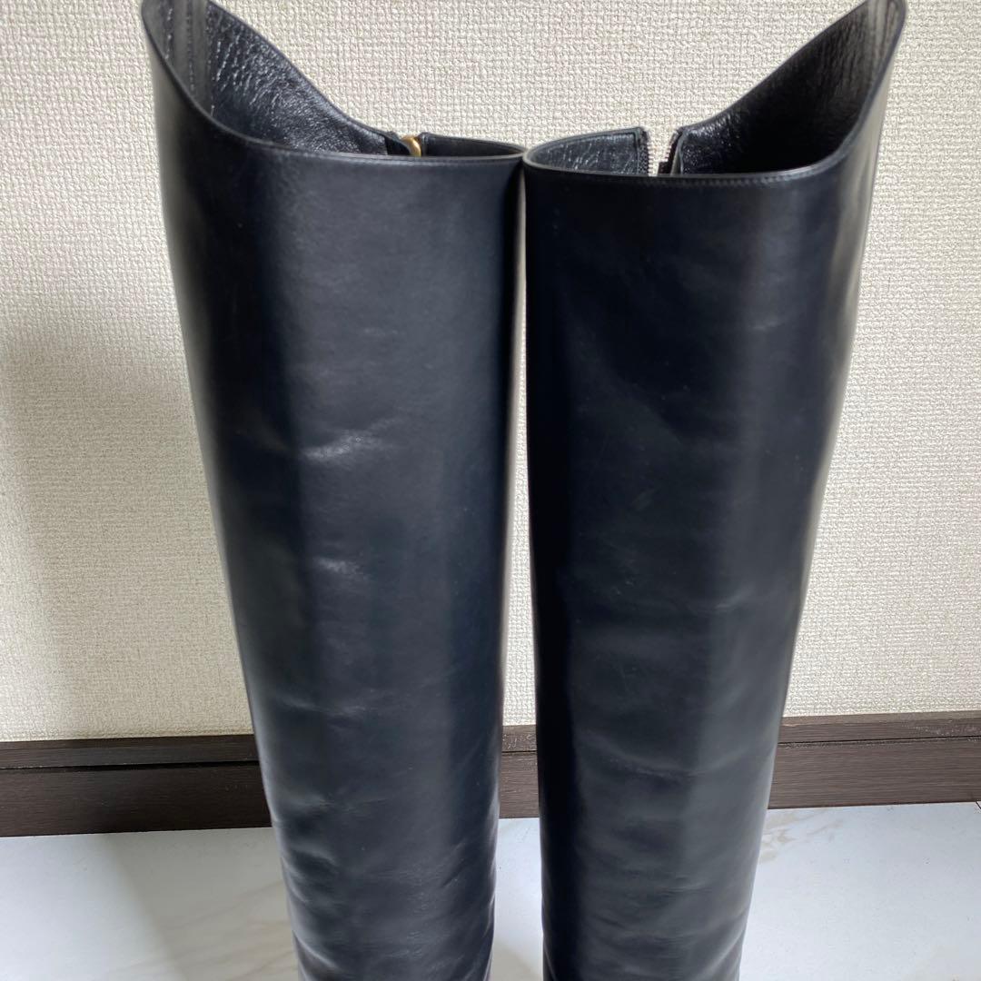 13AW♡グッチ バックジップ パリコレランウェイモデル ニーハイブーツ