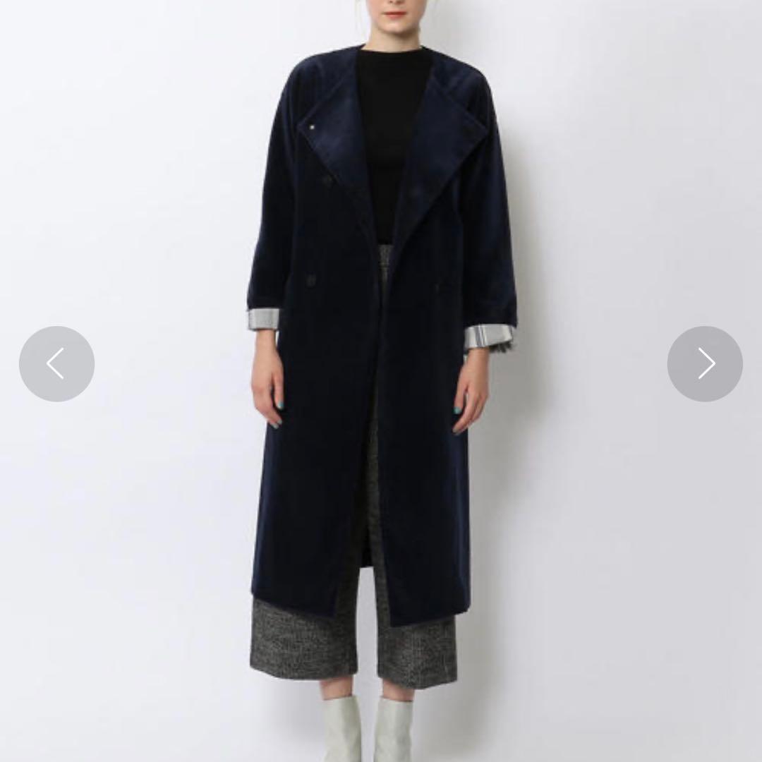 極美品☆GALERIE VIE　5万　コットンコーデュロイ　コート　ネイビー