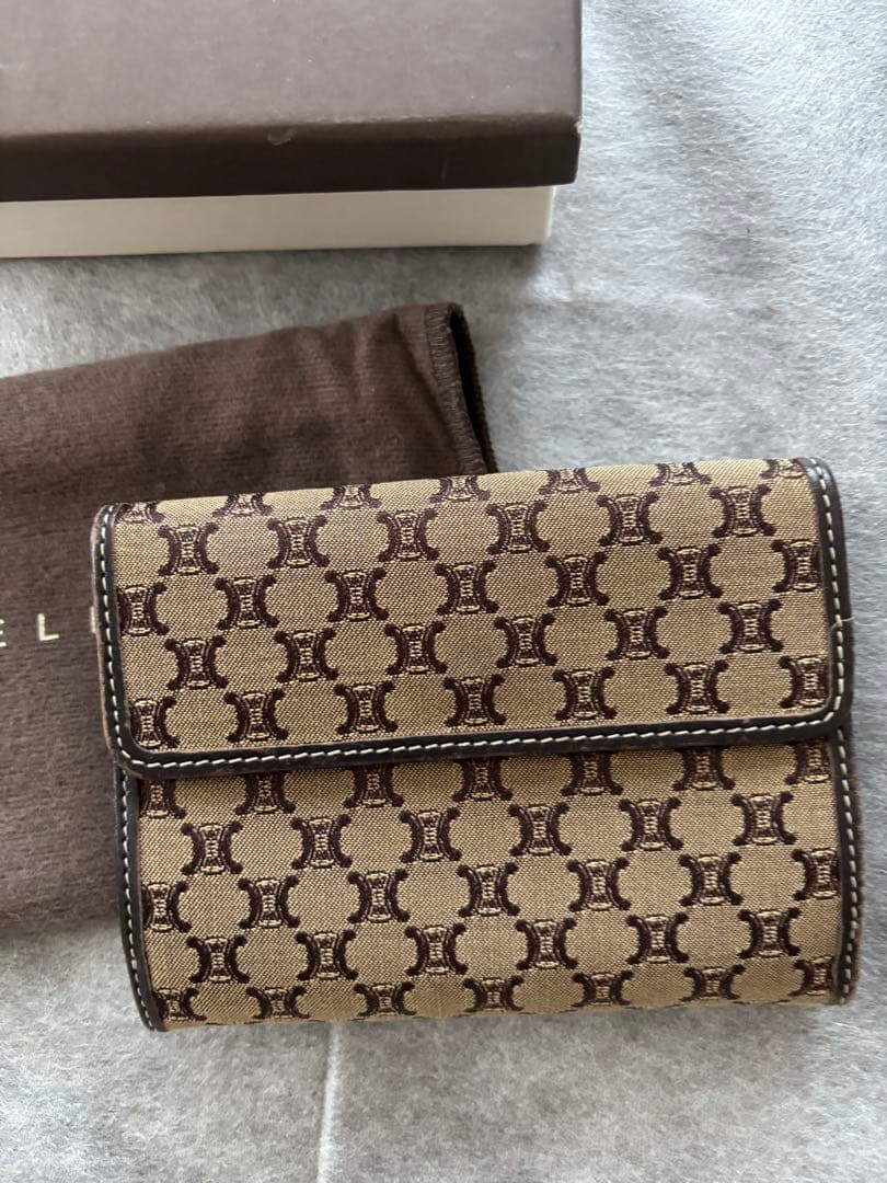 CELINE 二つ折り財布 ベージュ/ブラウン