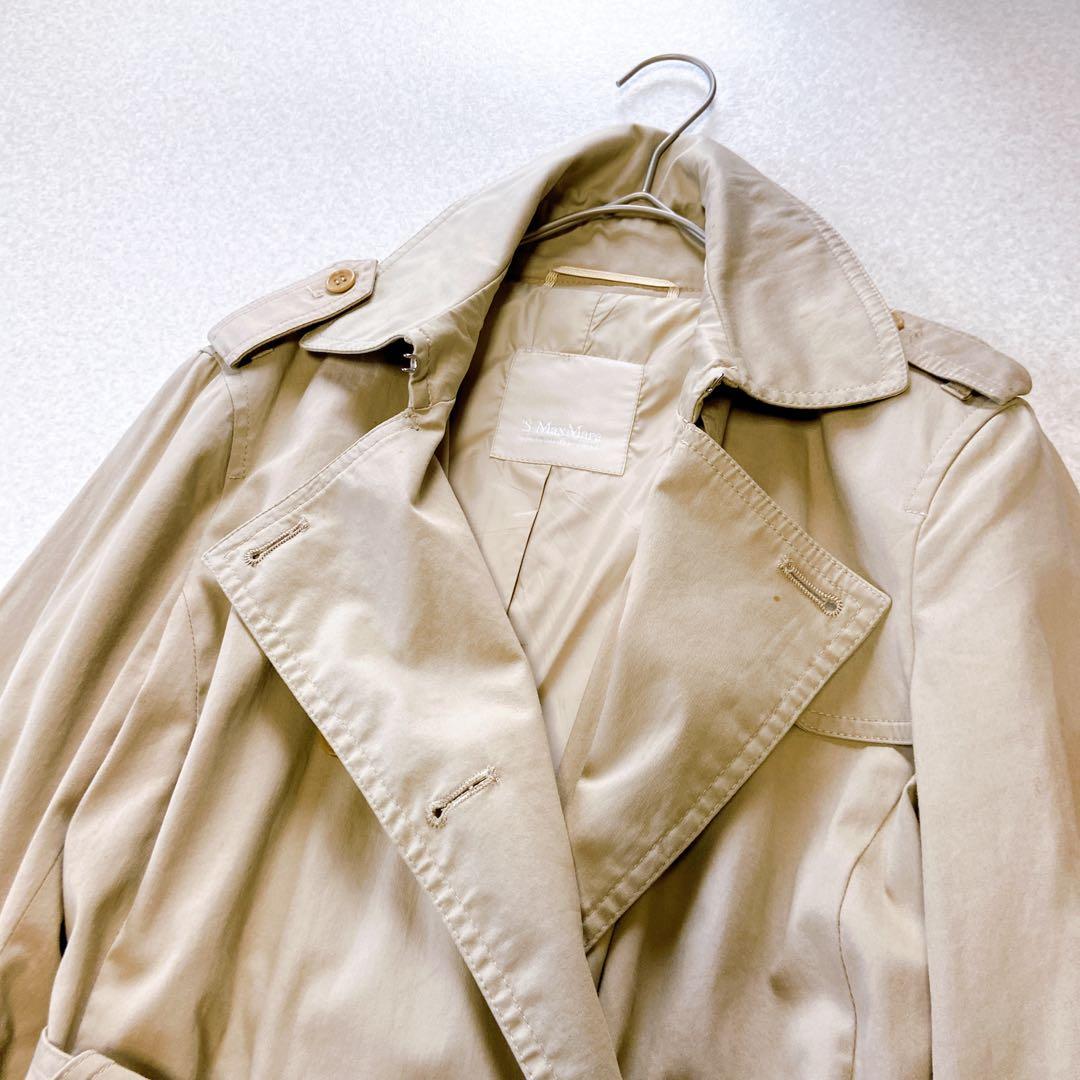 S Max Mara トレンチコート　ベルト付　バックプリーツ　38M相当