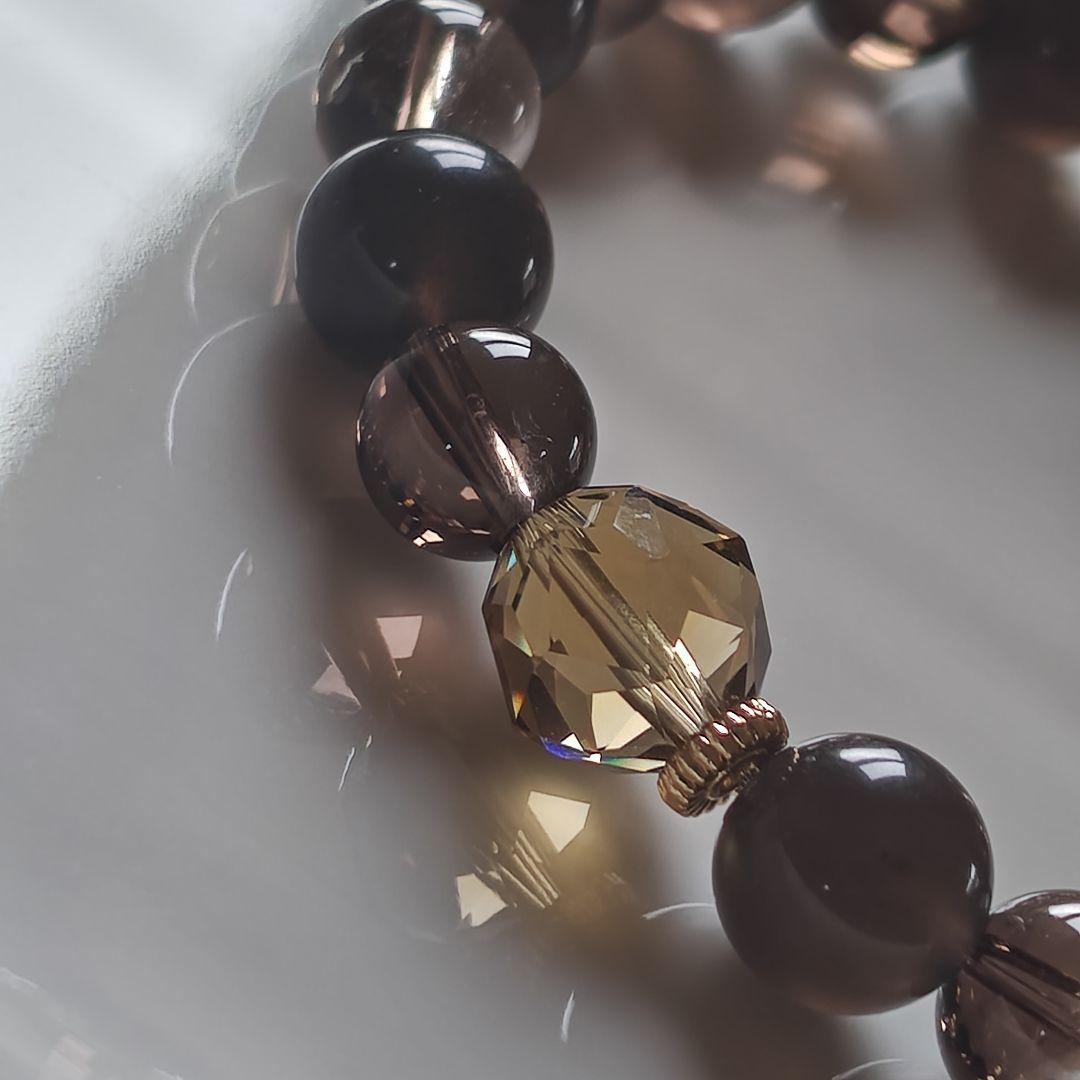 専用♡新作♡珈琲カラー　秋色ブレス ゴールドルチル、ウイスキークオーツ極上カット