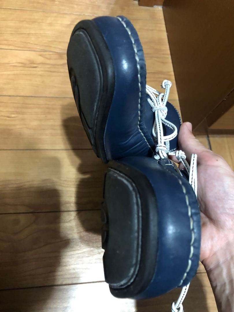 【美品】REGAL リーガル デッキシューズ 本革レザー ネイビー