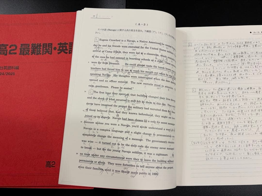 駿台 高二選抜英語+高三選抜英語+季節講習 全板書、過保護プリント付 久山道彦師