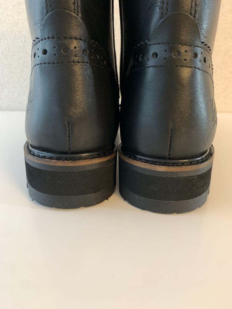 【Yosuke】未使用級♪ヨースケ　ブラックレザー　レースアップブーツ 24cm