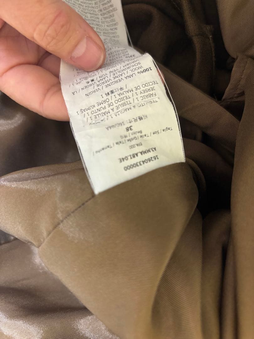 MaxMara ブラウン長袖ひざ丈ワンピース