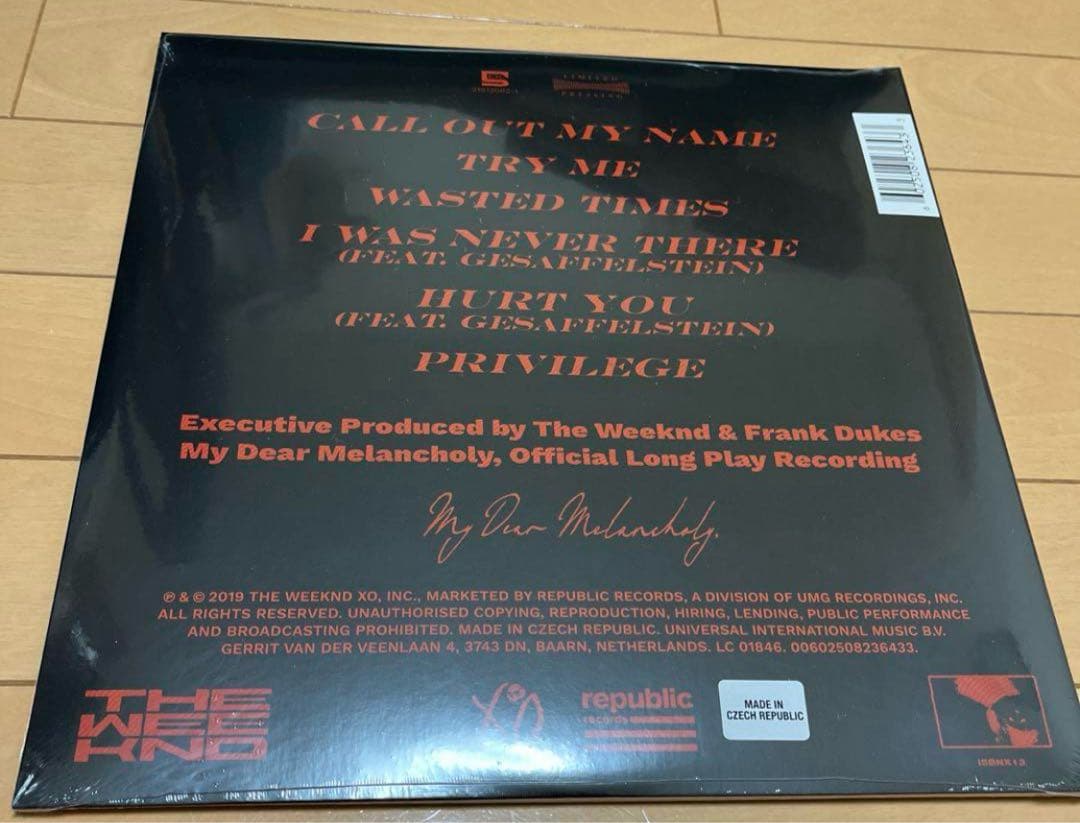 The Weeknd My Dear Melancholy レコード