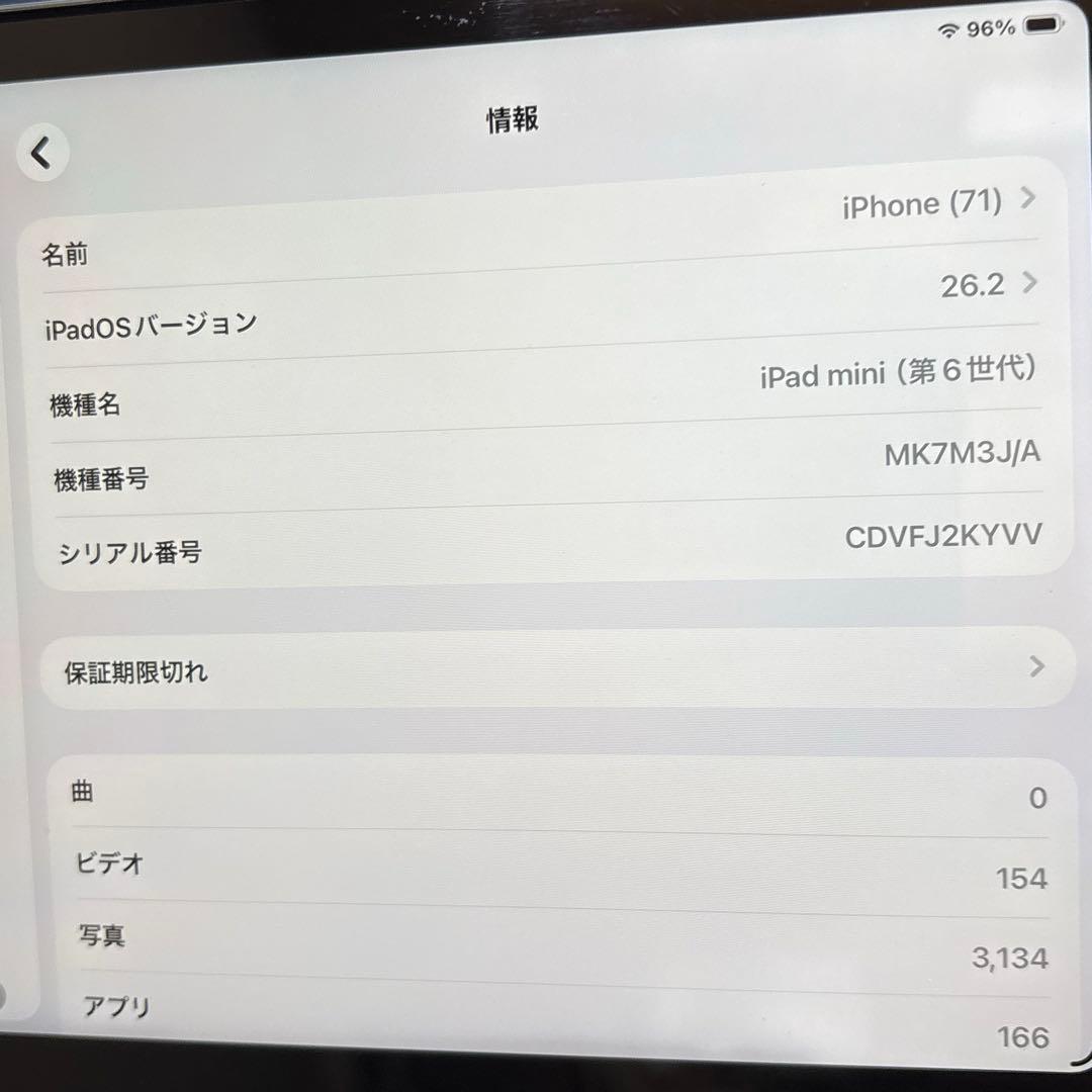 iPad mini 第6世代 Wi-Fiモデル 64GB スペースグレイ