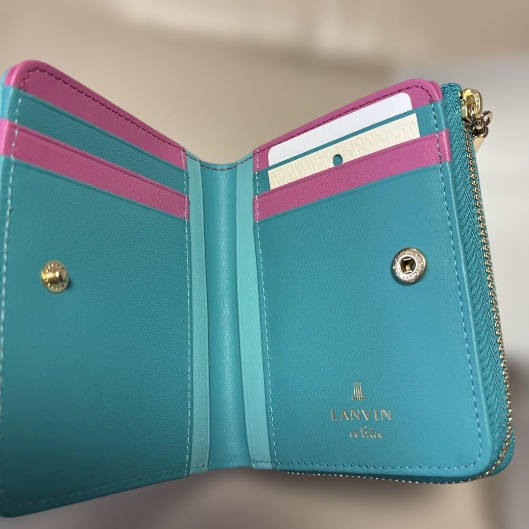 LANVIN ターコイズ 二つ折り財布