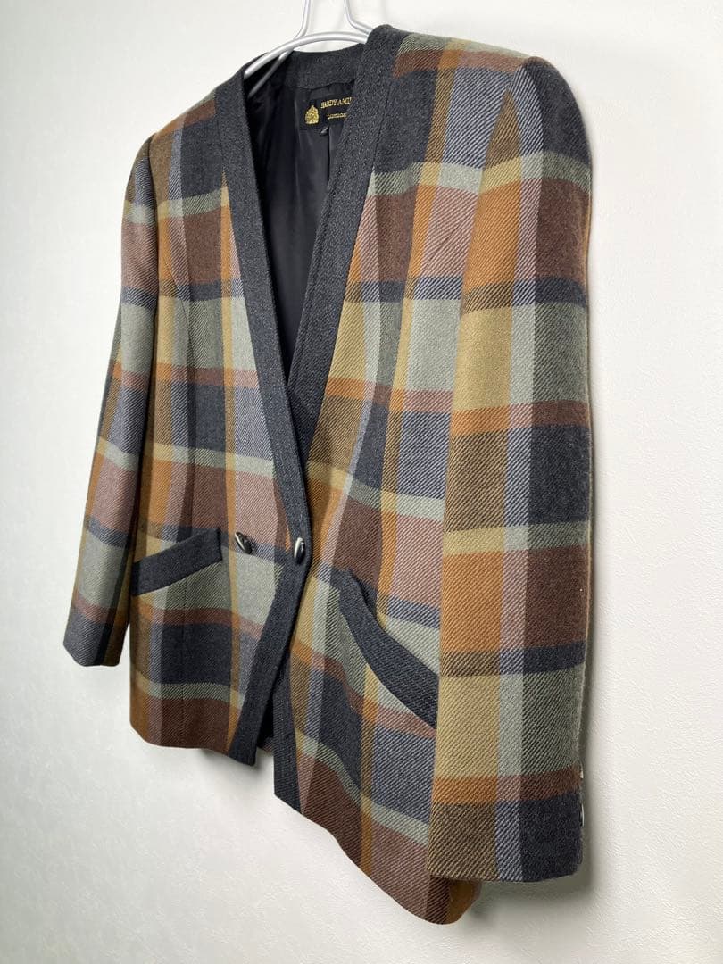 245 【美品】HARDY AMIES テーラードジャケット ウール XL