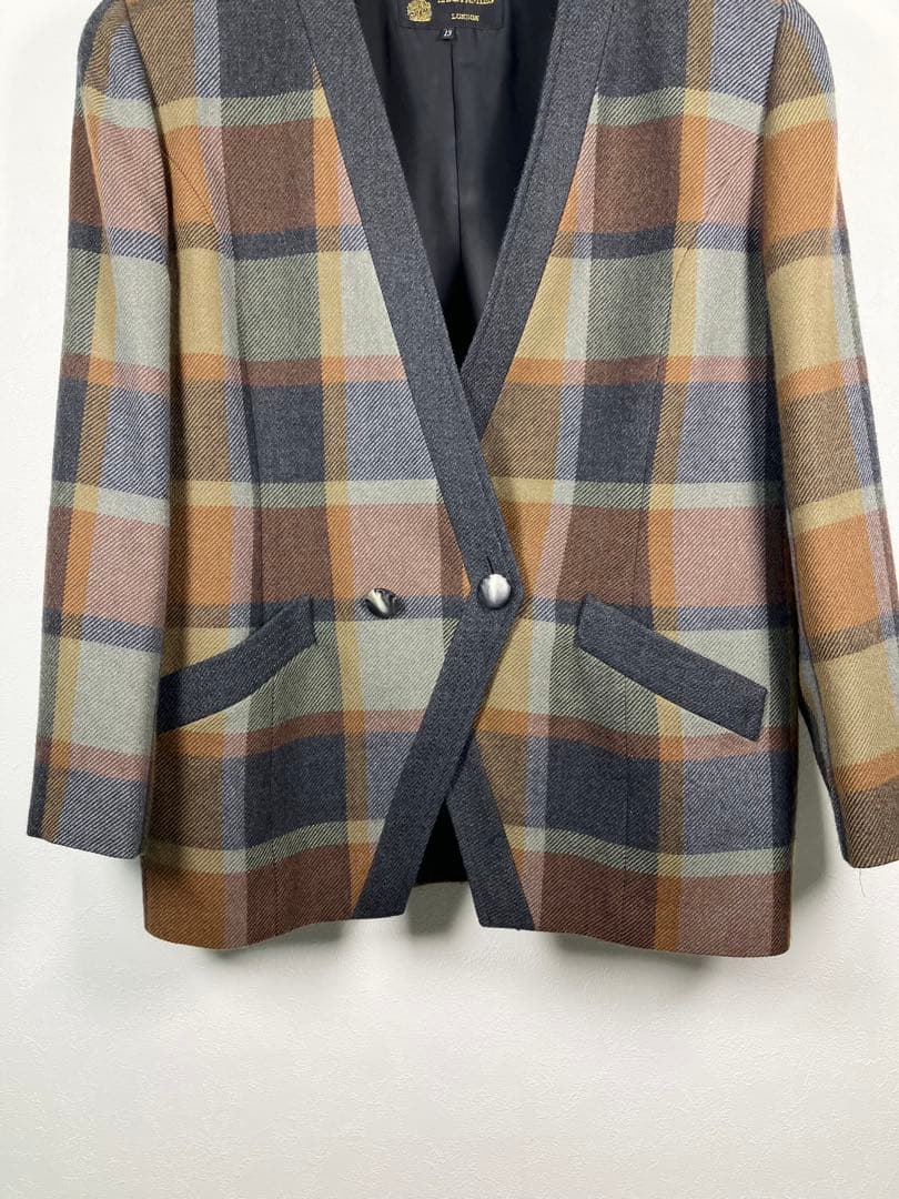 245 【美品】HARDY AMIES テーラードジャケット ウール XL