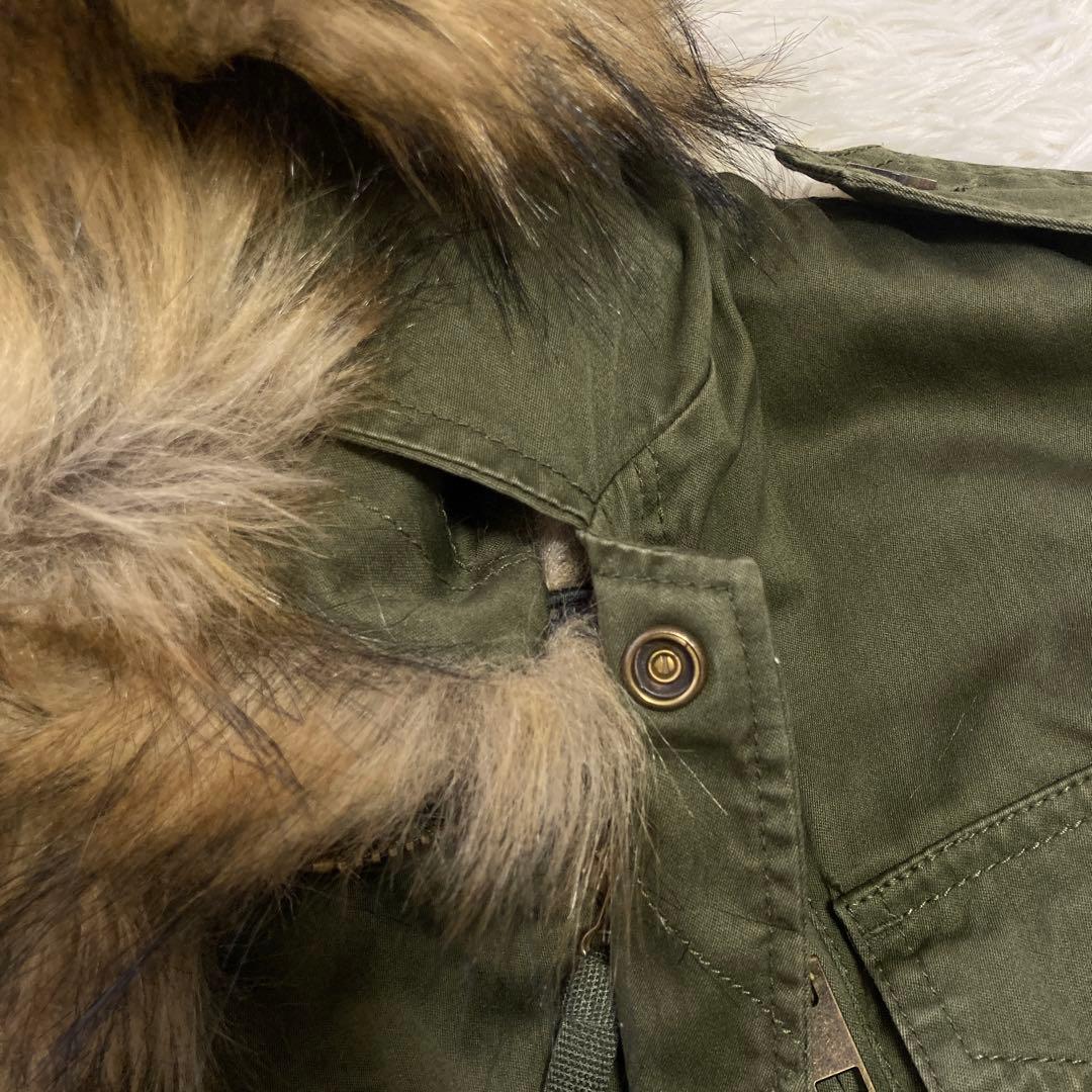 DIESEL ファー付きブルゾン カーキ F モッズ ミリタリー オシャレ