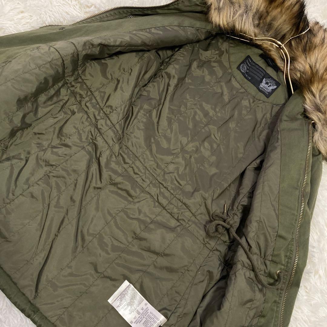 DIESEL ファー付きブルゾン カーキ F モッズ ミリタリー オシャレ