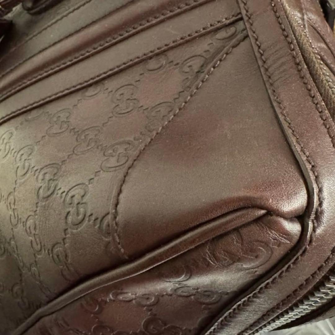 レア美品✧GUCCI ボストンバッグ 本革オールシマレザー 大容量34L鍵付