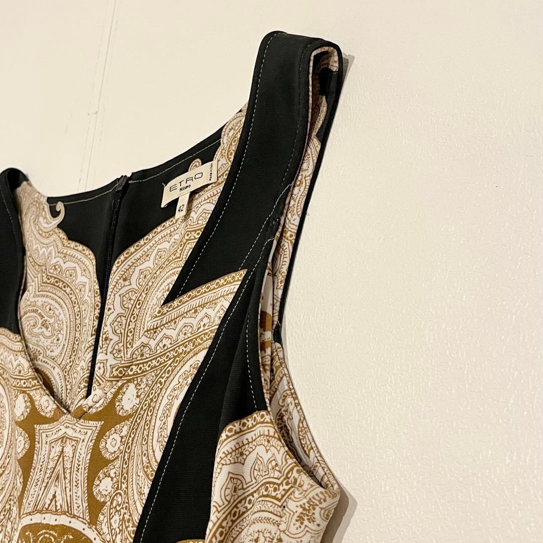 【美品】ETRO エトロ　ノースリーブ ワンピース　ペイズリー　マルチカラー