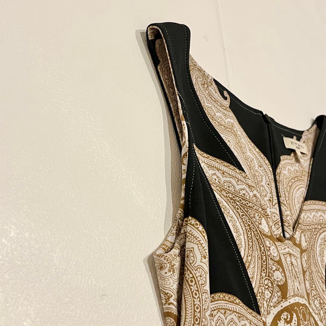 【美品】ETRO エトロ　ノースリーブ ワンピース　ペイズリー　マルチカラー