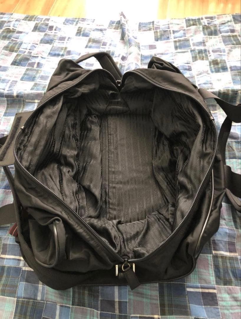 PRADA プラダ ボストンバッグ ナイロン レザー 黒 ブラック V70