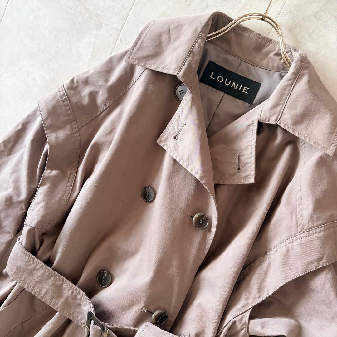 NO.7-138 LOUNIE 2wayトレンチコート　ジレ　ロング　カーキ38
