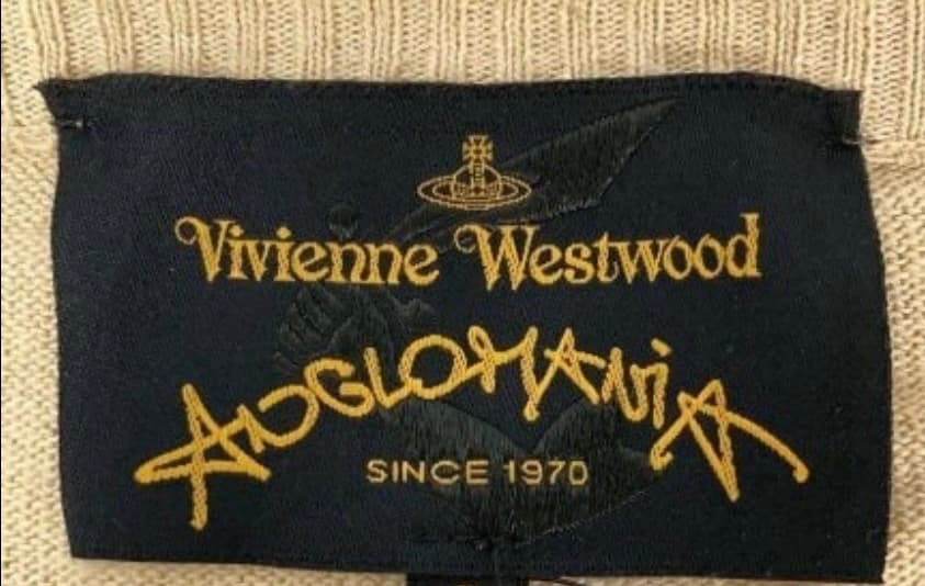 Vivienne Westwood 転写カーディガン 総柄 刺繍オーブロゴ