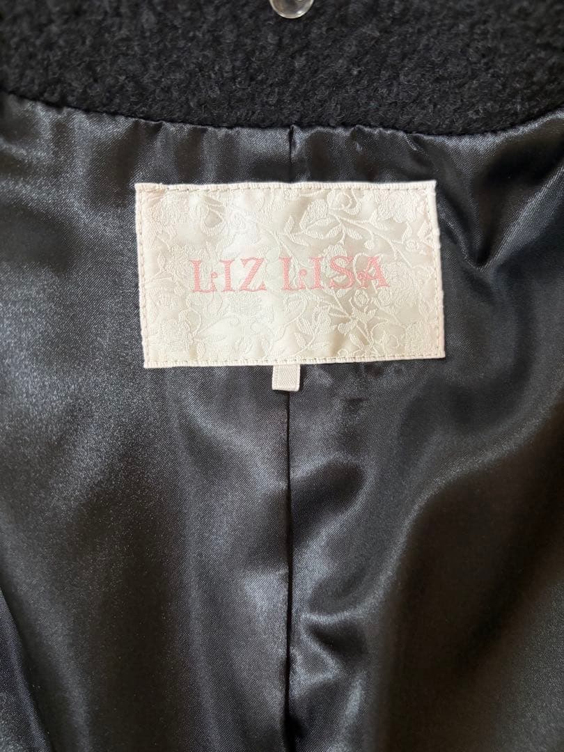 メッセージリボンAラインコート LIZLISA 黒