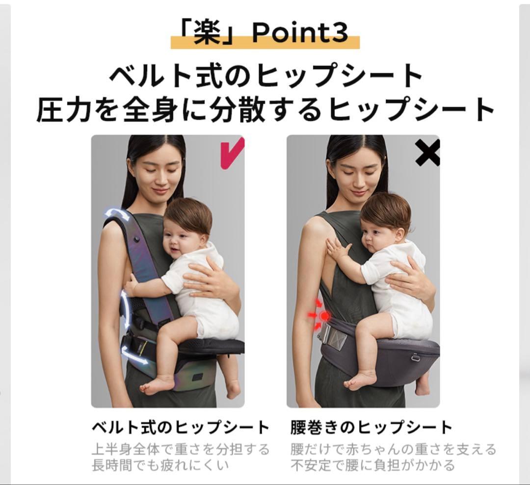 【新品 未使用】抱っこ紐 ヒップシート 4way ベビーキャリア 抱っこひも