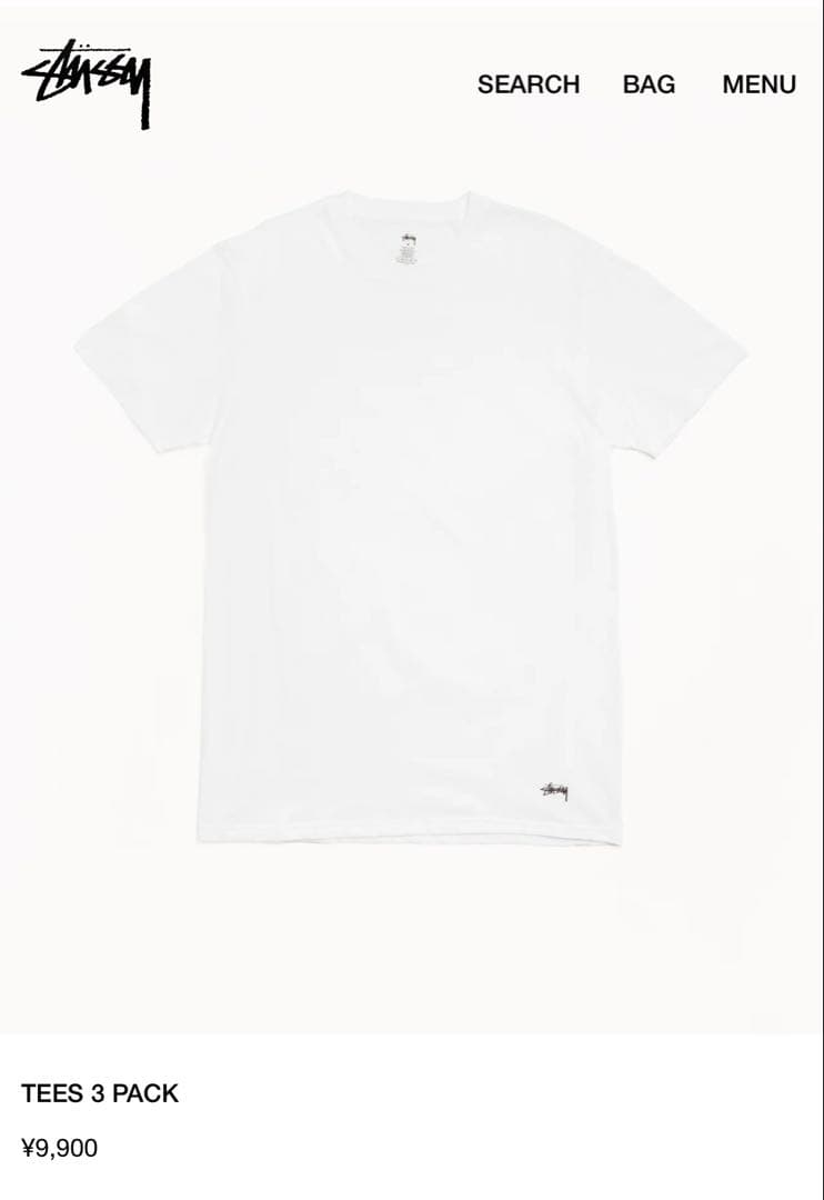 Stussy 3 pack 未使用 Tシャツ
