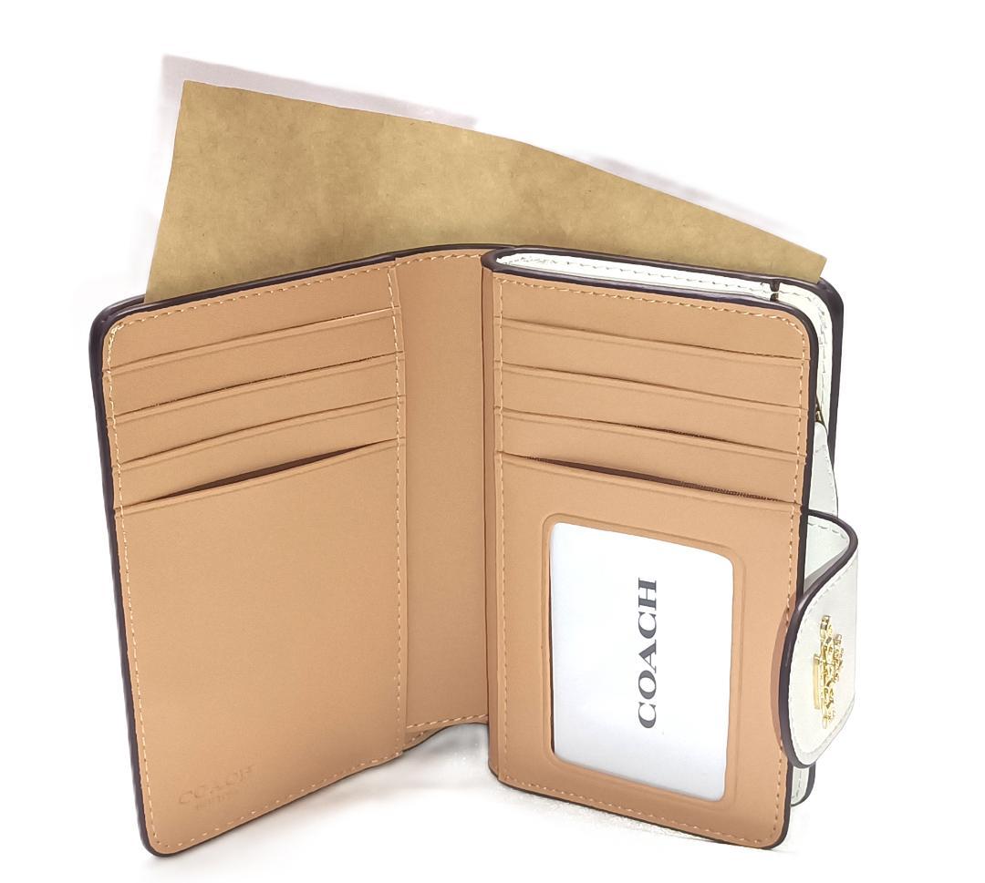 新品未使用タグ付 COACH コーチ 二つ折り財布 C0082 白 チョーク
