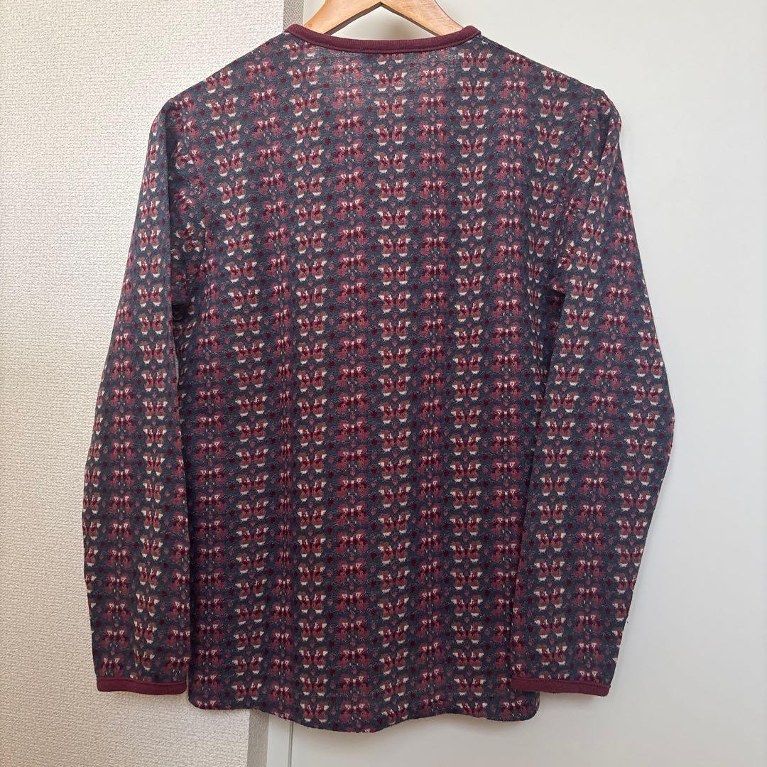 レア　70s 蝶々　kennington ジャガード　Tシャツ　ニット　ヒッピー